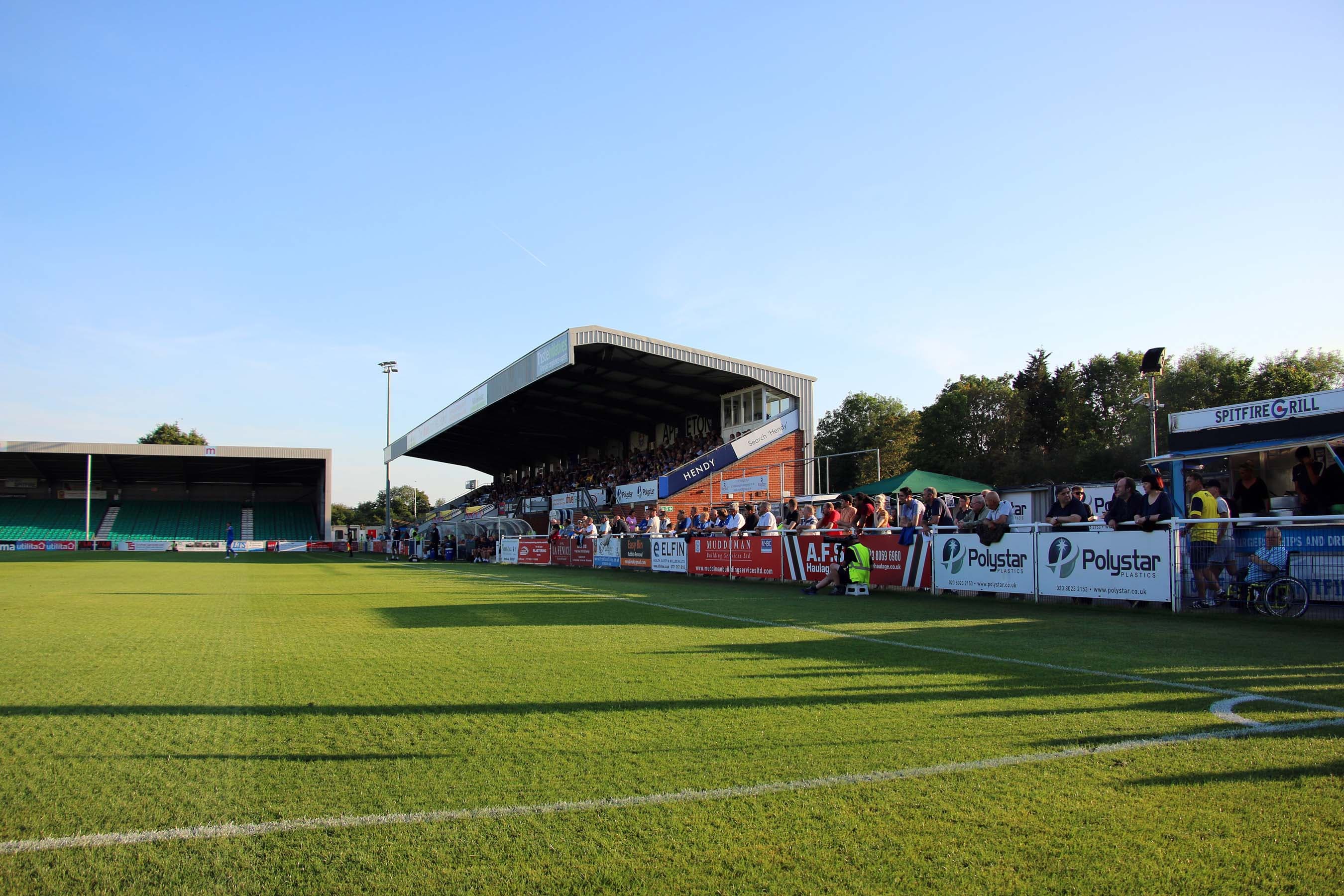 The Main Stand at the Silverlake Stadium, home of Eastleigh FC